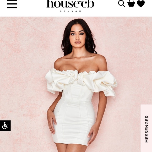 House of CB Dresses & Skirts - COPY - House of CB dress SELENA IVORY SATIN RUFFLE STRAPLESS DRESS